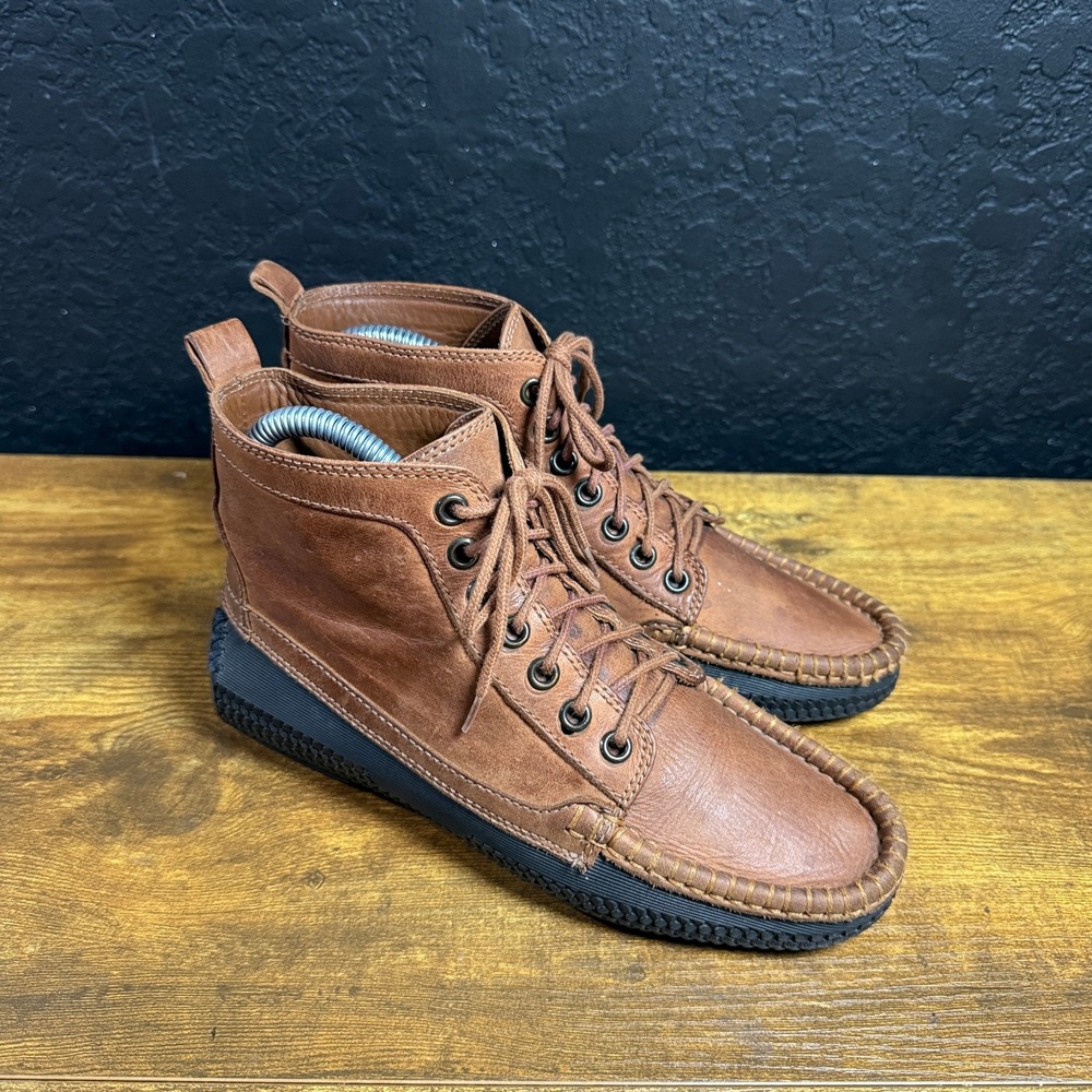Cole Haan Brown Leather Moc Toe Boots Mens Size 6